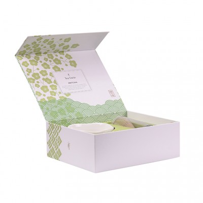 Custom retail logo printed paper gift tea box packaging