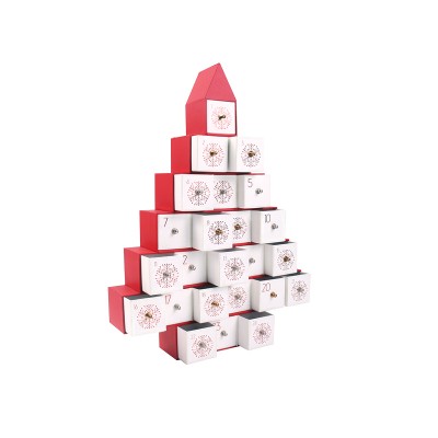 Custom Luxury Logo Printed Tree shaped advent calendar box